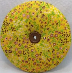Yellow with Brown with Pink Flowers