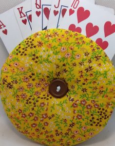 Yellow with Brown with Pink Flowers